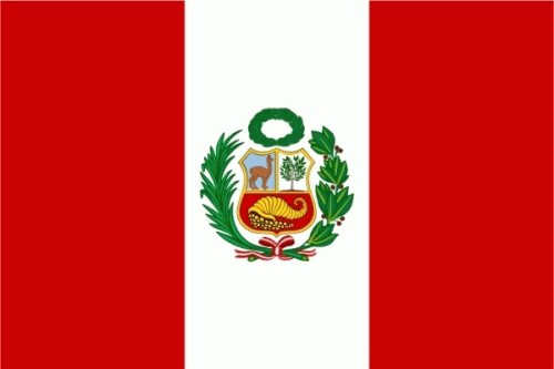 Flagge von Peru im Format 60 cm x 90 cm aus Polyester.