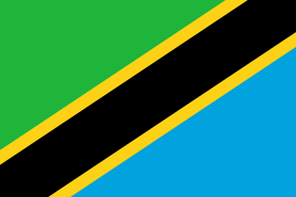 Flagge von Tansania im Format 90 cm x 150 cm aus Polyester.