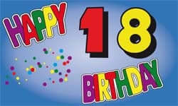 Fahne zum 18. Geburtstag  90 cm x 150 cm