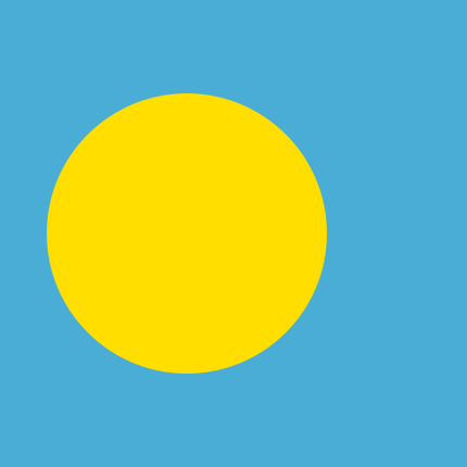 Flagge von Palau im Format 90 cm x 150 cm aus Polyester.