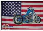 Flagge USA Motorrad im Format von 90 cm x 150 cm