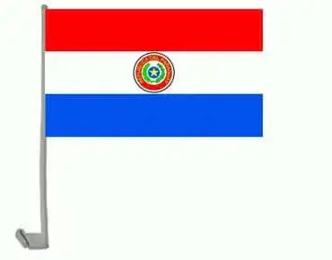 Paraguay Autofahne 30 x 40 cm aus 100% Polyester mit Stab für Autoscheibe, UV-beständig - Shop2.ch 