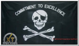 Fahne Pirat-Commitment to excellence - 90 cm x 150 cm
