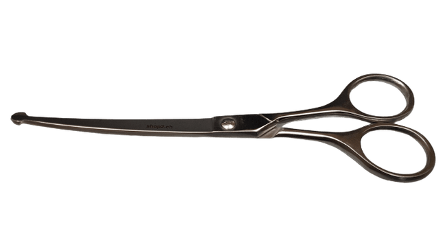 Haarschere für Tiere aus hochwertigem Edelstahl, perfekt für professionelle und private Anwendung, mit mattierter Oberfläche und erstklassiger Verarbeitung.