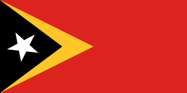 Flagge von Osttimor im Format 90 cm x 150 cm aus Polyester.