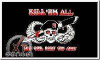 Pirat Fahne Kill Em All 90 x 150 cm - UV-Beständig, Polyester, mit Metallösen - Shop2.ch 