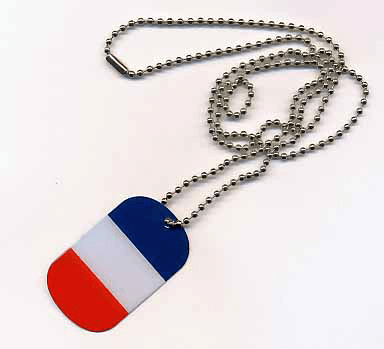 Dogtag Erkennungsmarke Frankreich 30 mm x 50 mm