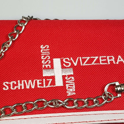 Kettenbörse mit langer Kette, 3 sprachig