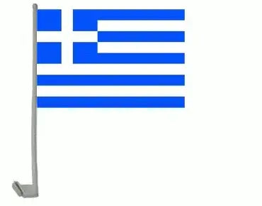 Griechische Autofahne 30x40 cm aus 100% Polyester mit Kunststoffstab – UV-beständige Farben - Shop2.ch 