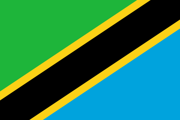 Flagge von Tansania im Format 90 cm x 150 cm aus Polyester.