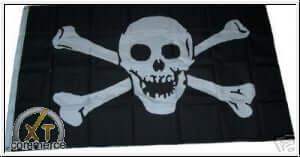 Pirat Fahne mit 2 Knochen 90 x 150 cm – UV-beständige Polyester Flagge mit Metallösen - Shop2.ch 