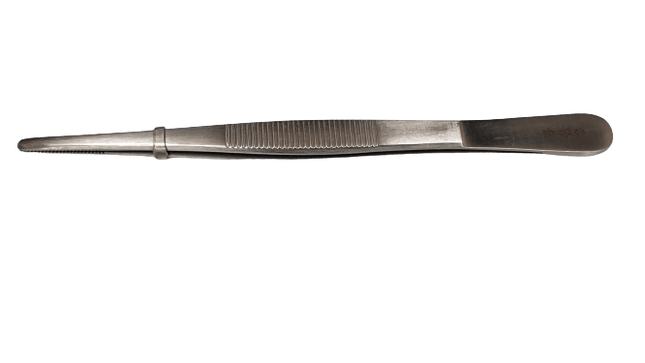 Pinzette gerade 14 cm aus rostfreiem Edelstahl, matt und handgeschliffen für professionelle Anwendungen, ideal für den Einsatz bei Profis und Privatpersonen.