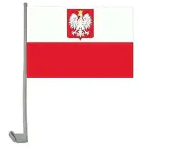 Polen Autofahne 30x40 cm Mit Kunststoffstab - Waschbar, UV-beständig, Doppelt Gesäumt - Shop2.ch 