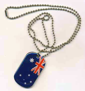 Dogtag Erkennungsmarke Australien 30 mm x 50 mm