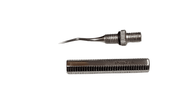 Zahnreiniger und Zahnstocher klein aus rostfreiem Edelstahl, mattes Design, handgeschliffen für erstklassige Qualität, geeignet für professionelle und private Anwendung.