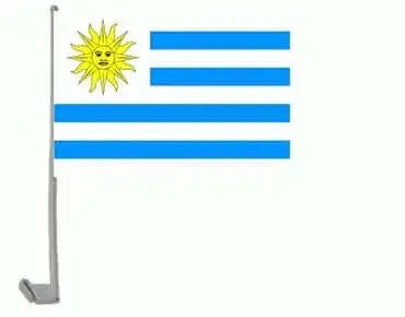 Uruguay Autofahne 30x40 cm aus 100% Polyester mit Kunststoffstab für das Auto - Shop2.ch 