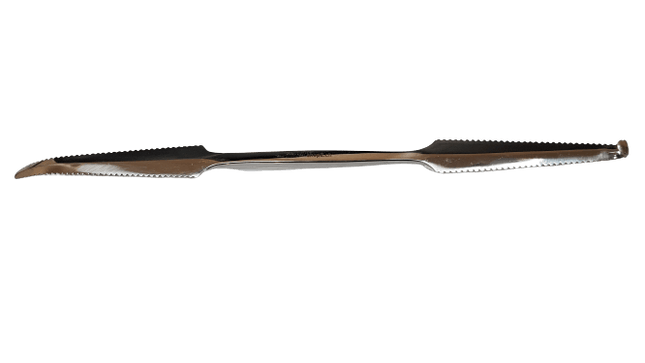 Modellierspatel doppelendig gezahnt aus rostfreiem Edelstahl, professionell verarbeitet und ideal für die Anwendung von Privatpersonen und Profis in vielen Bereichen.