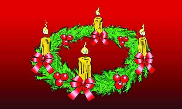 Fahne Weihnachten Adventskranz 90 cm x 150 cm