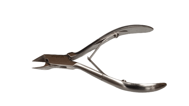 Eckenzange Doppelfeder 105 mm aus rostfreiem Edelstahl - Matt, handgeschliffen für Profis. Ideal für Kosmetik, Medizin und Handwerk.