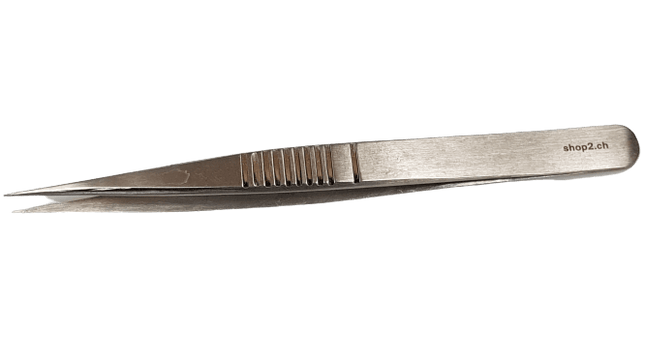 Mikropinzette Fig. 3 aus rostfreiem Edelstahl, matt, handgeschliffen, für professionelle Anwendungen und Privatpersonen, sterilisation-fähig