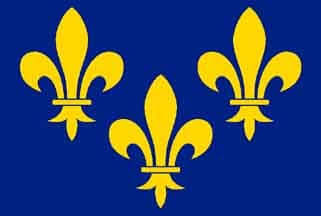 Frankreich Flagge Fleur de Lys 90 x 150 cm – stilvolle Deko für Garten und Zuhause, UV-beständig und aus 100% Polyester