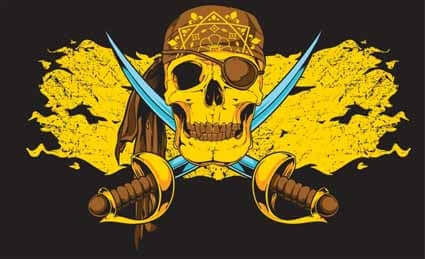 Pirat Fahne 90 cm x 150 cm – UV-beständiger Polyesterstoff mit Metallösen für Garten und Terrasse, lebhafter Ausdruck von Piratenabenteuer.