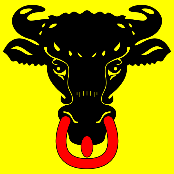 Fahne Kanton Uri 120cm x 120cm mit Urner Stier, aus 100% Polyester, UV-beständig und waschbar, ideal für Feste und Dekoration