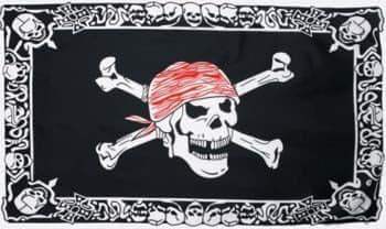 Pirat Flagge 90x150 cm aus 100% Polyester - UV-beständig und Waschbar mit Metallösen - Shop2.ch 