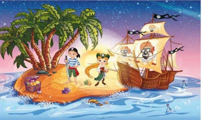 Strandtuch mit Kinderpiraten