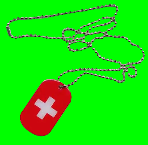 dogtag, Erkennungsmarke Schweiz grüner hintergrung