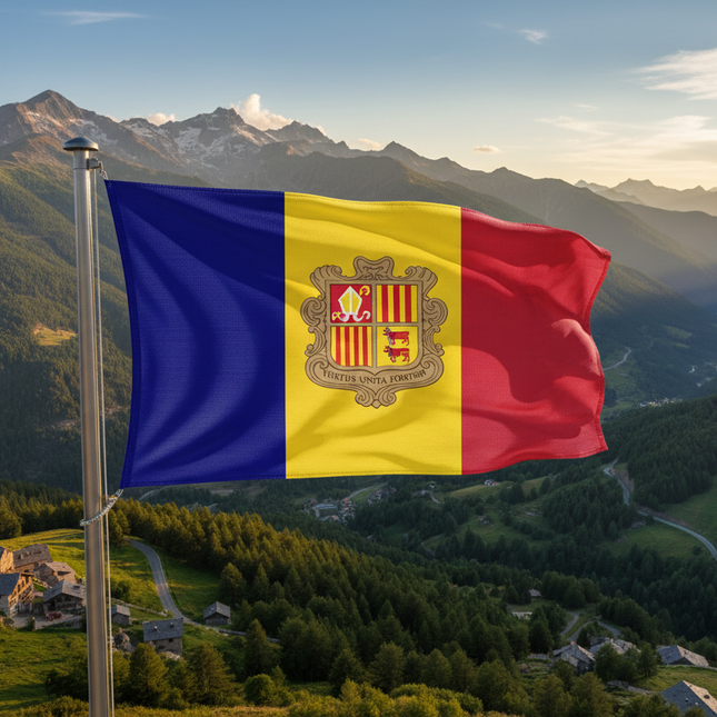 Andorra Fahne 90x150 cm - Wetterfest, Lebendige Farben