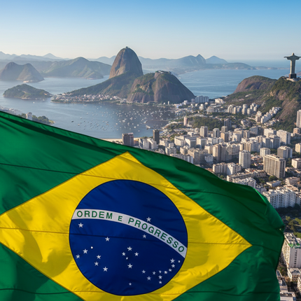 Premium Brasilien-Fahne 90x150 cm - Wetterfest & Lebendig