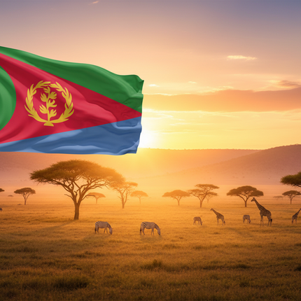 Eritrea Premium-Fahne: 90x150 cm - Wetterfest & Leuchtende Farben