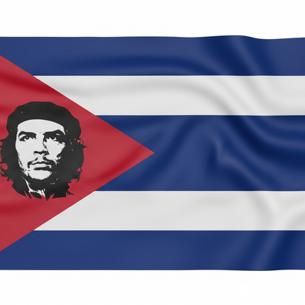 Kubaflagge 90x150 cm mit Che Guevara Porträt - Langlebig & Ikonisch