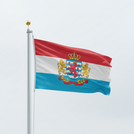 Luxemburg-Fahne mit Wappen - Wetterfeste Patriotendekoration