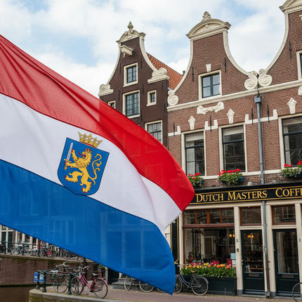 Niederlande Premiumflagge mit Wappen - 90x150 cm, UV-beständig