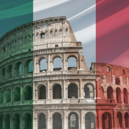 Bandiera dell'Italia nel formato 60 cm x 90 cm realizzata in poliestere.