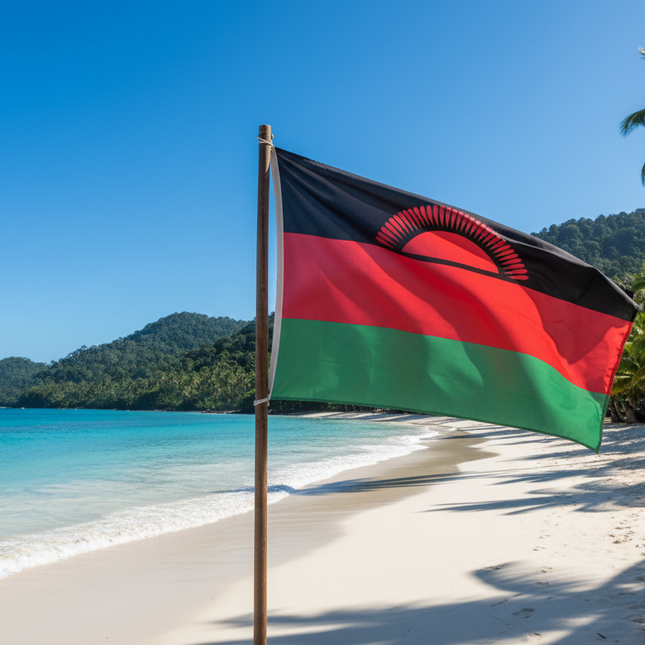 Malawi Flagge 90x150 cm - Robuste Outdoor-Qualität mit Sonnenmotiv