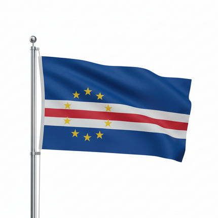 Flagge der Kap Verde im Format 90 cm x 150 cm aus Polyester.