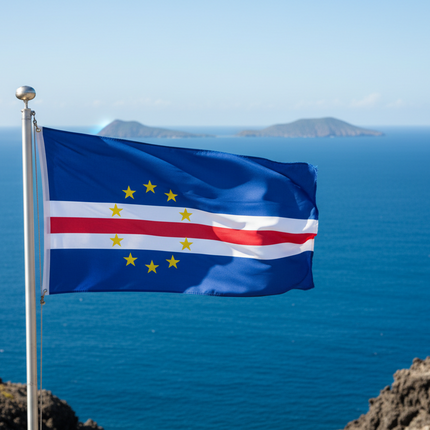 Flagge der Kap Verde im Format 90 cm x 150 cm aus Polyester.