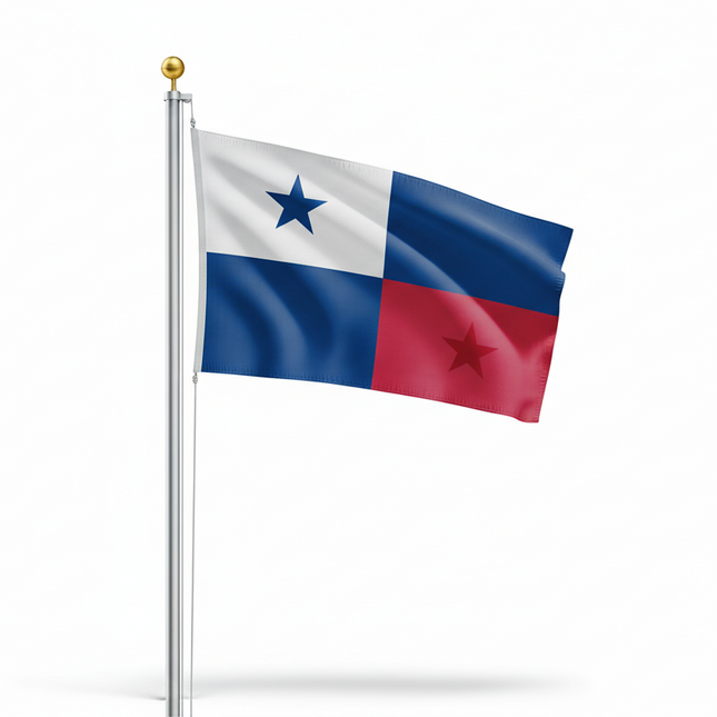 Drapeau du Panama au format 90 cm x 150 cm en polyester.