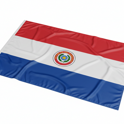 Flagge von Paraguay im Format 90 cm x 150 cm aus Polyester.