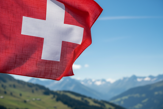 Wehende Schweizer Fahne